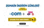 Domain İndirim Günleri COM Domain Sadece 9.99$!